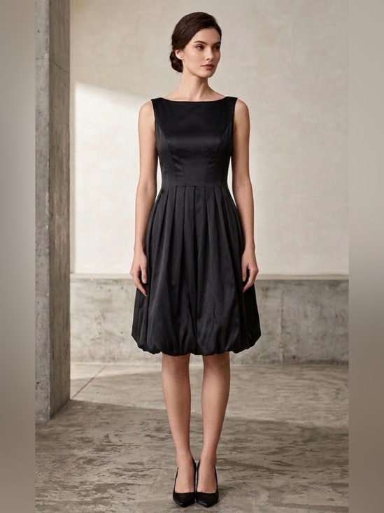 Maggy London Dresses & Skirts - Maggy London Black Sleeveless Pleated Bubble Midi Dress Size 4P